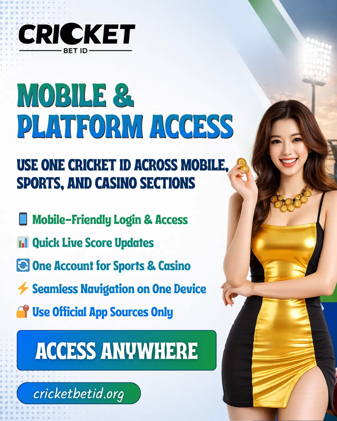 Mobile friendly cricket ID